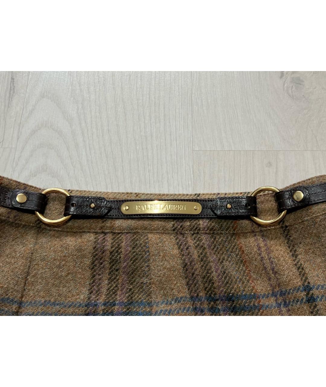 RALPH LAUREN Коричневая шерстяная юбка миди, фото 3