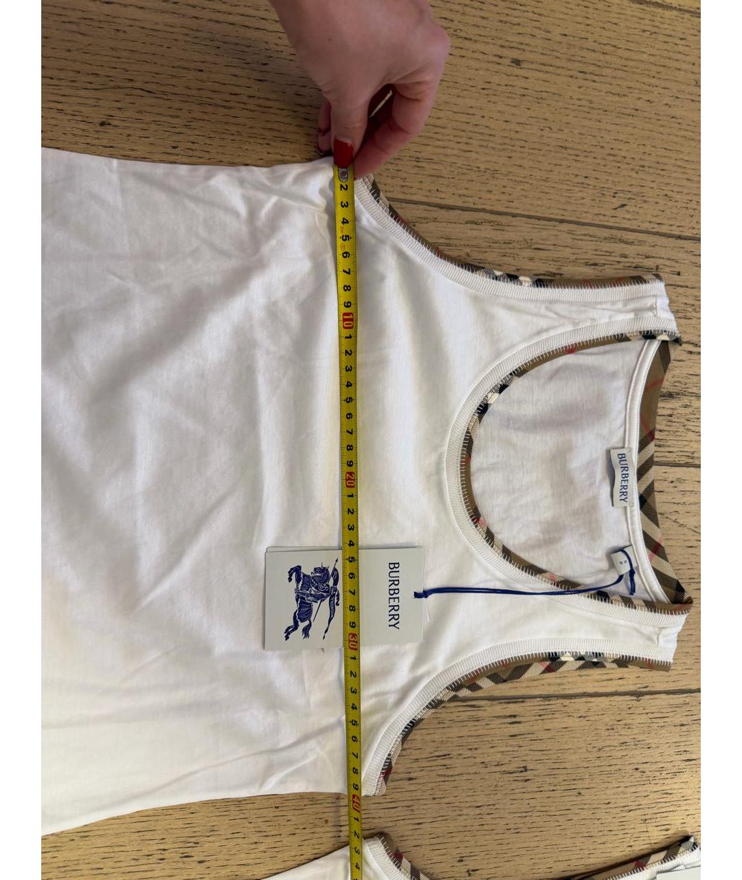 BURBERRY Белая хлопковая майка, фото 3