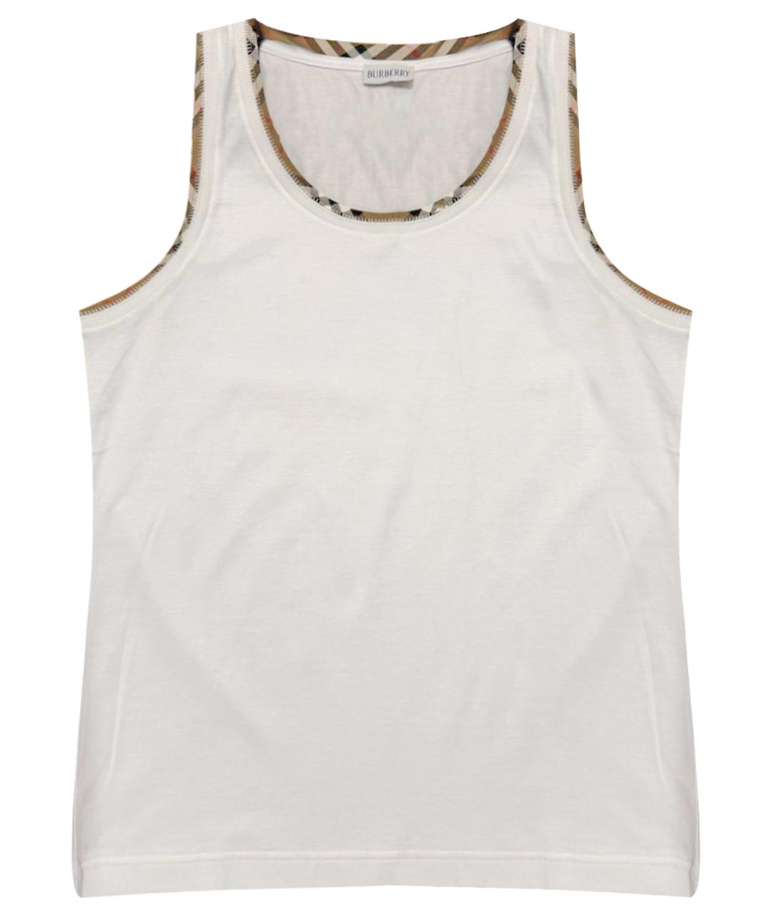 BURBERRY Белая хлопковая майка, фото 1