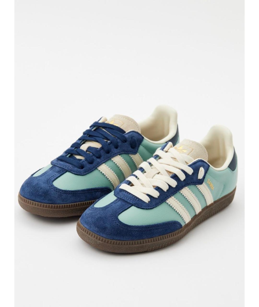 ADIDAS Бирюзовые кожаные кроссовки, фото 3