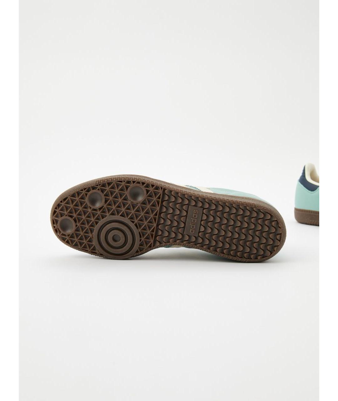 ADIDAS Бирюзовые кожаные кроссовки, фото 4