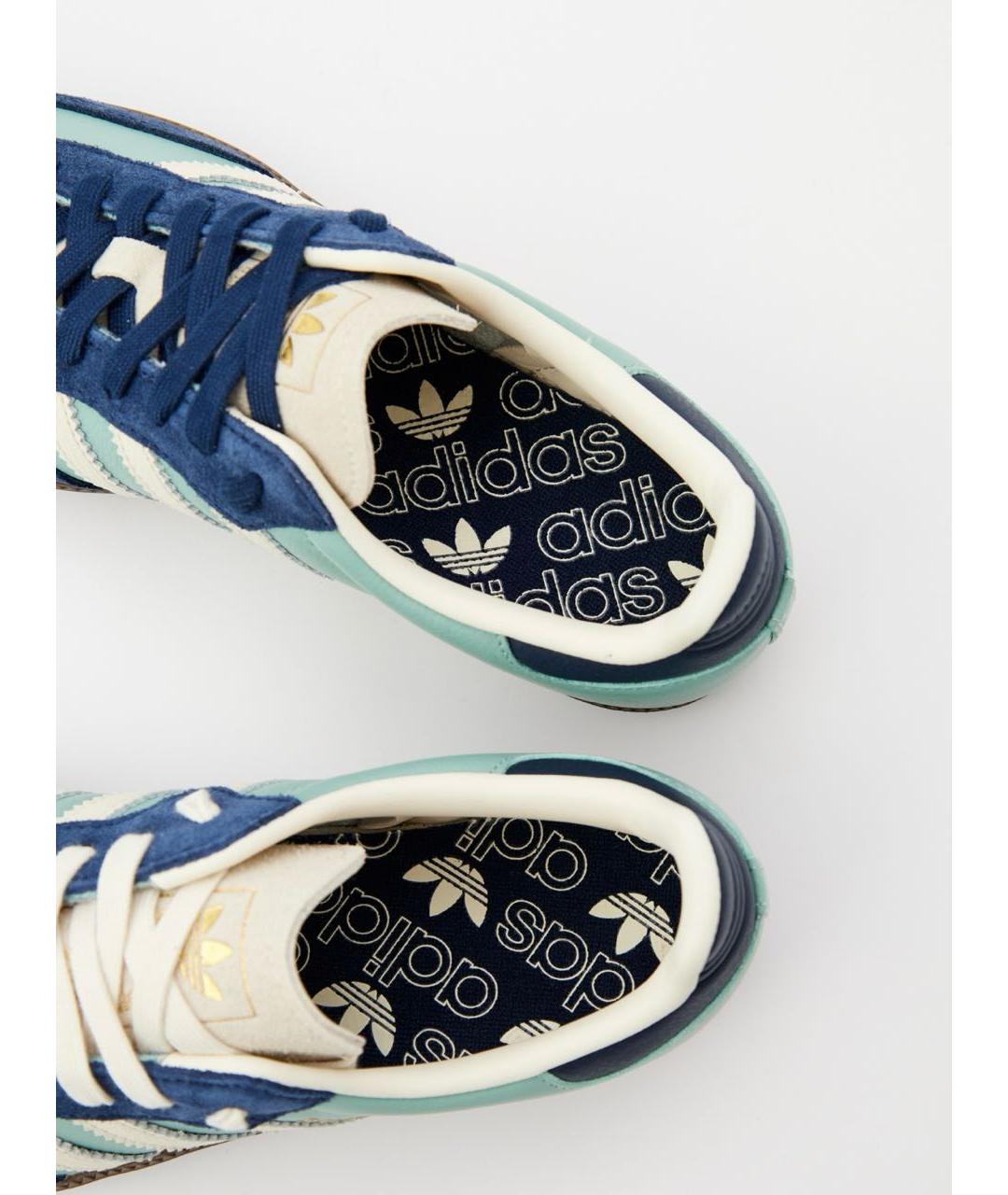 ADIDAS Бирюзовые кожаные кроссовки, фото 2