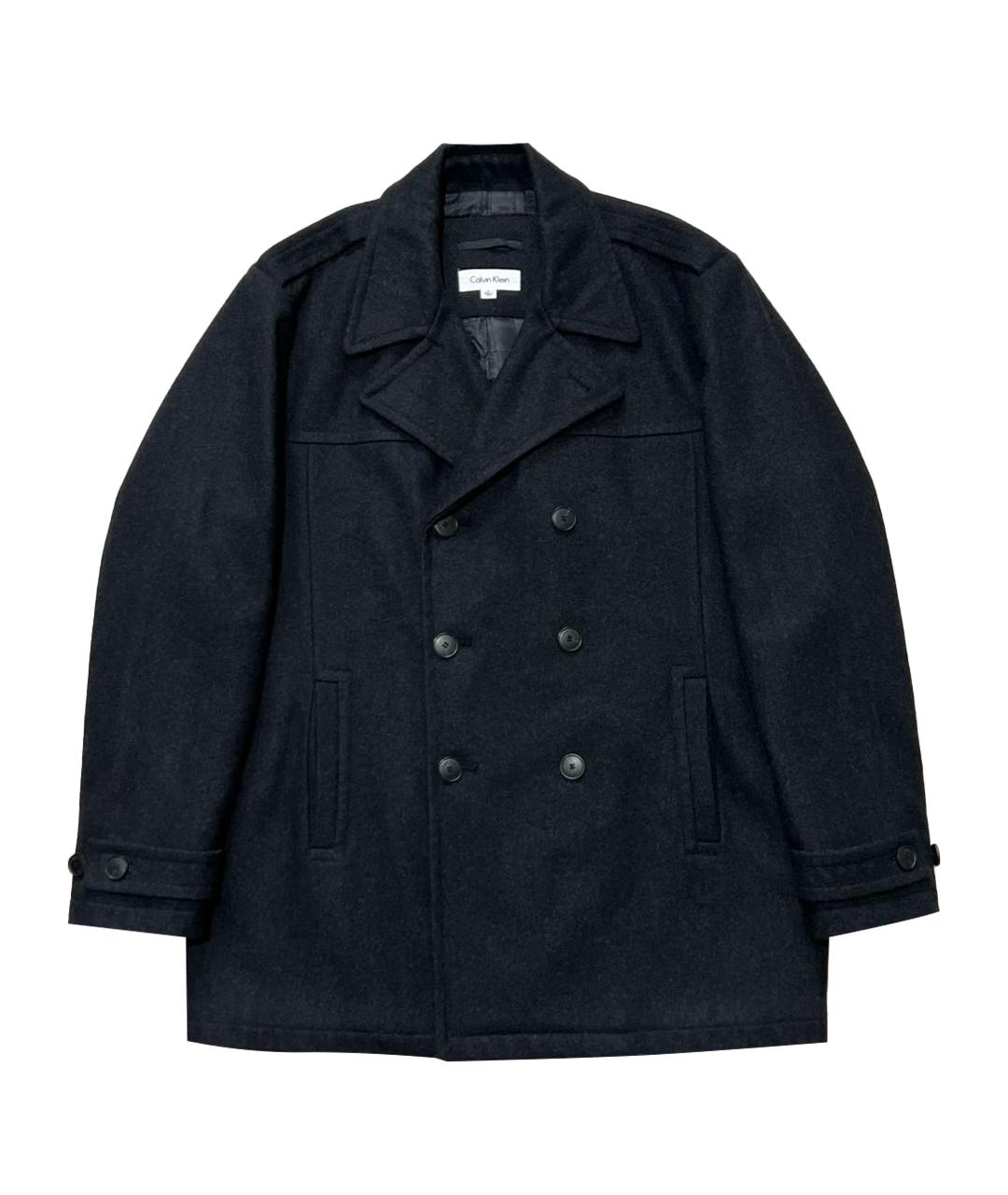 CALVIN KLEIN Антрацитовое шерстяное пальто, фото 1