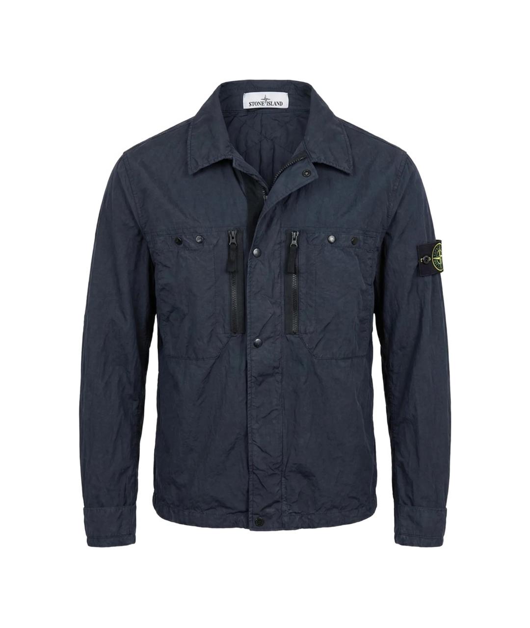 STONE ISLAND Темно-синяя полиамидовая куртка, фото 1