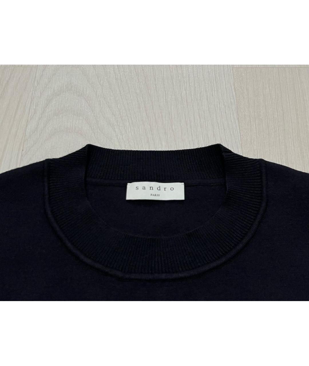 SANDRO Темно-синий вискозный джемпер / свитер, фото 4