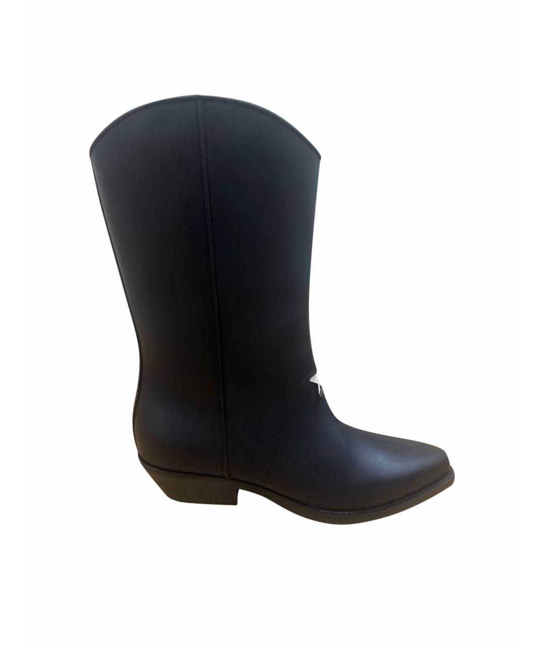 CHRISTIAN DIOR Черные кожаные ботильоны, фото 1