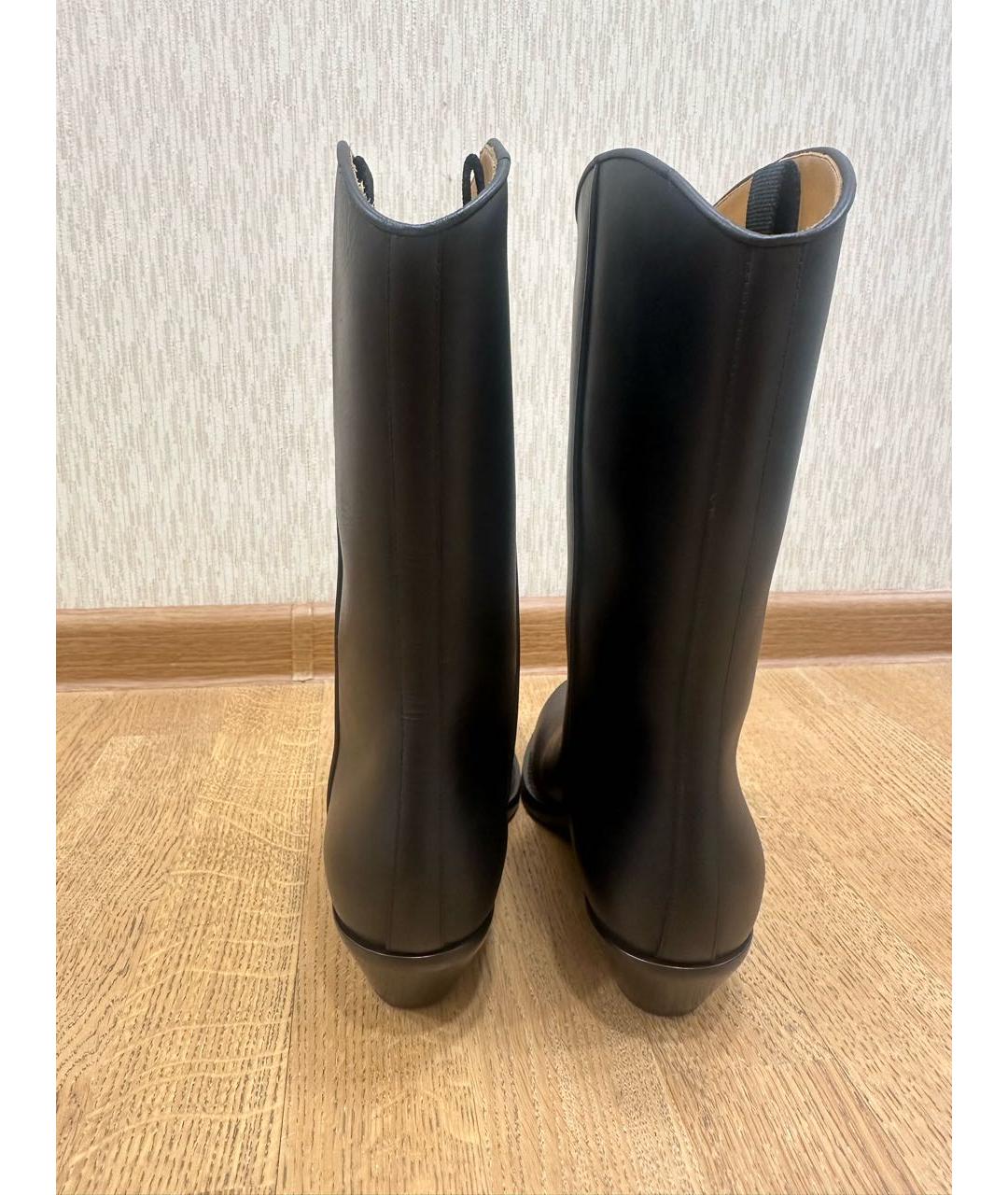 CHRISTIAN DIOR Черные кожаные ботильоны, фото 4