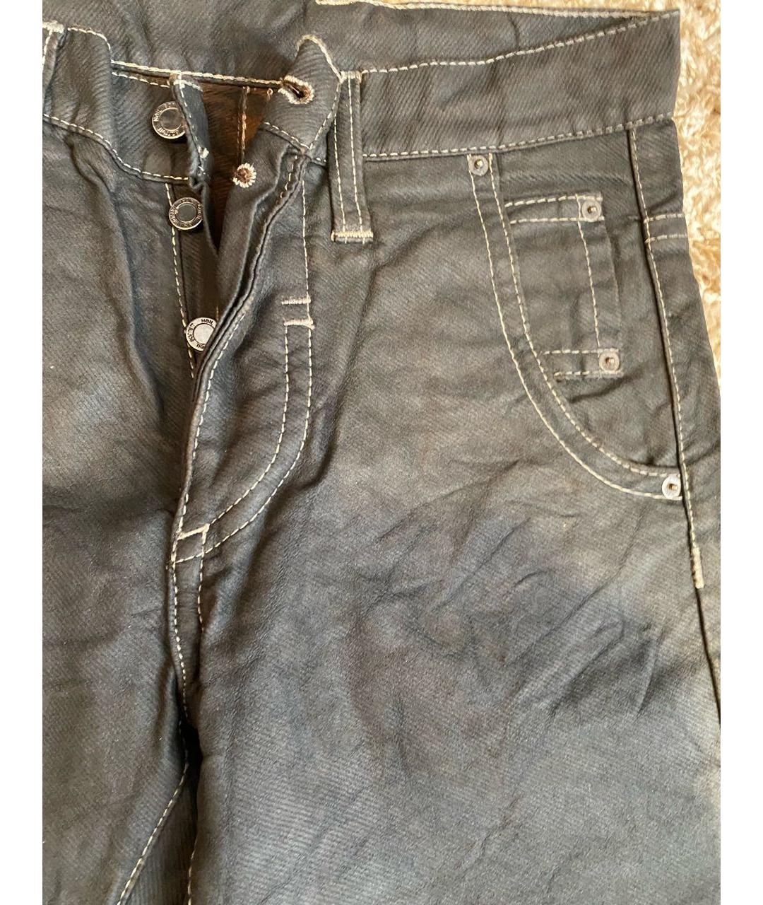 NEIL BARRETT Серые хлопковые прямые джинсы, фото 4