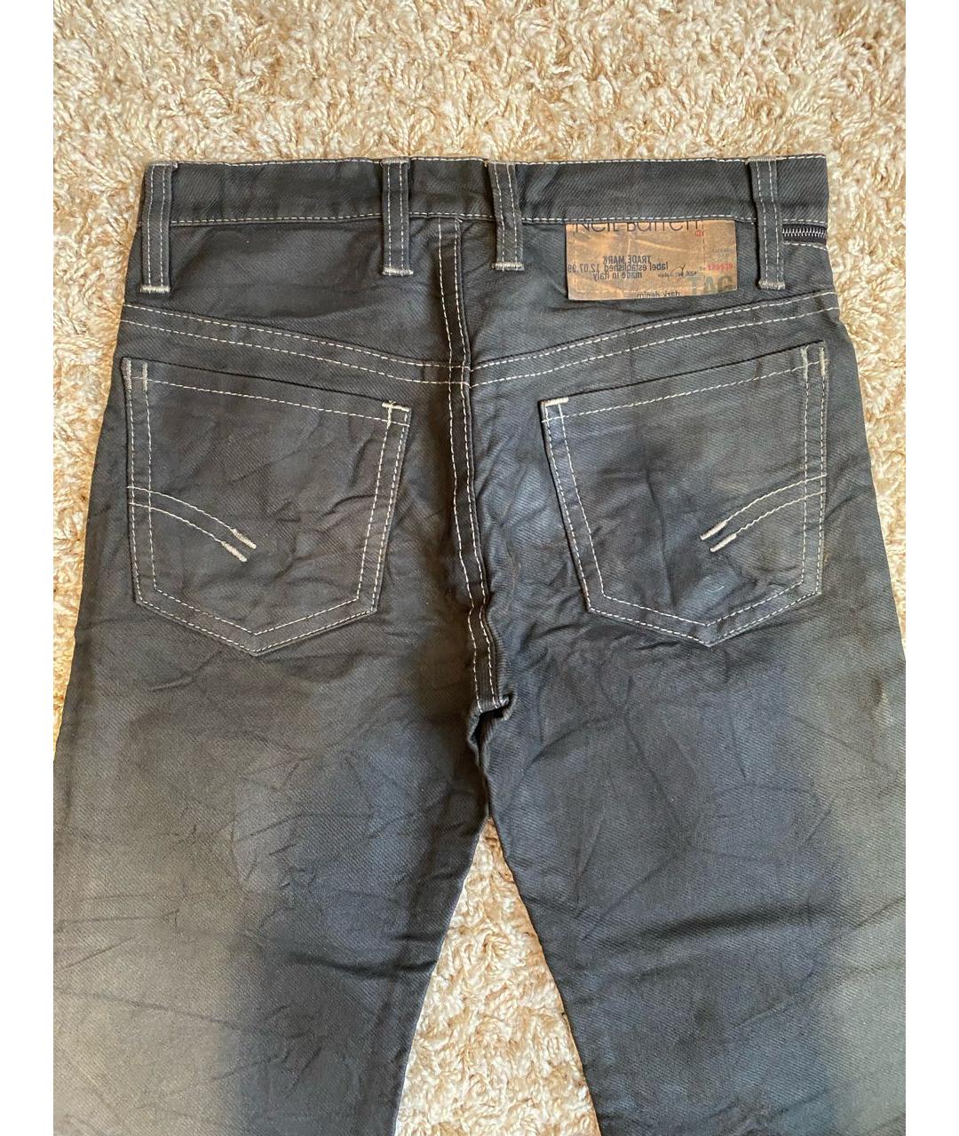 NEIL BARRETT Серые хлопковые прямые джинсы, фото 3