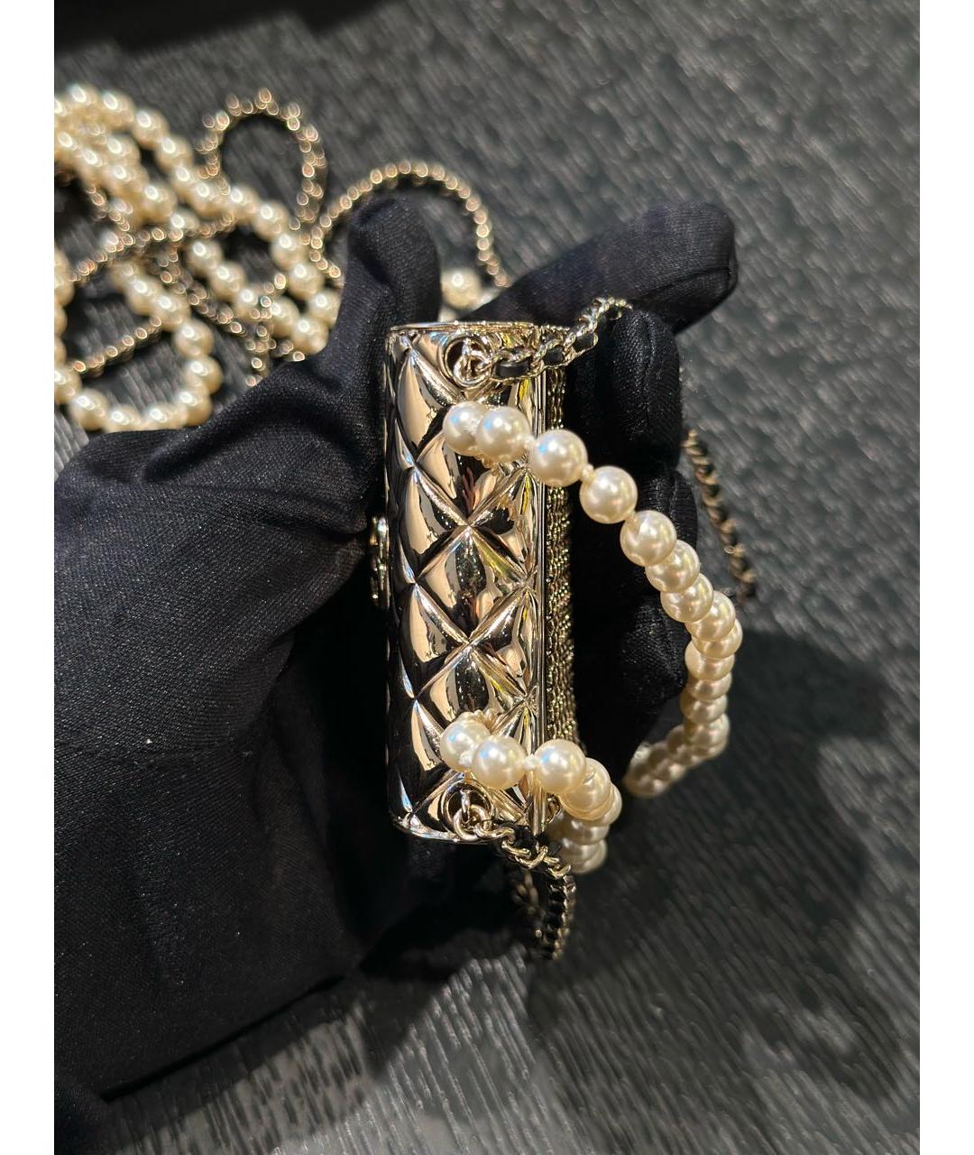 CHANEL Серебряная сумка через плечо, фото 7