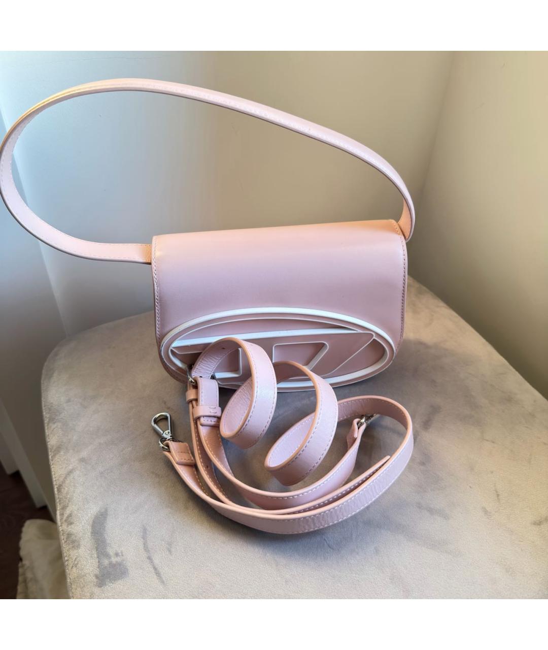 DIESEL Розовая сумка с короткими ручками из искусственной кожи, фото 6