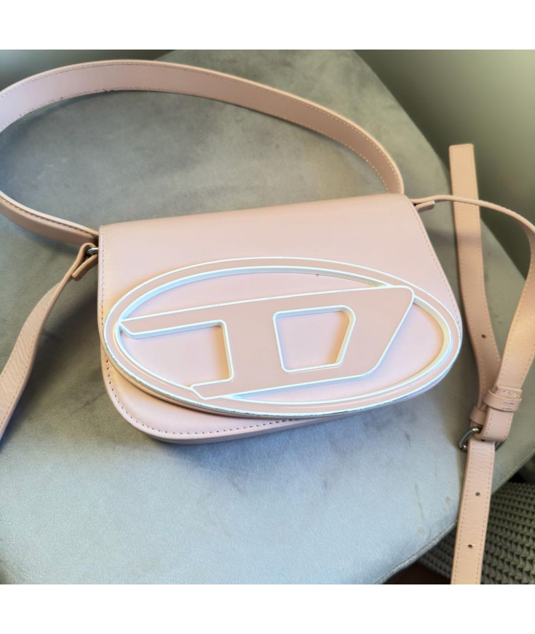 DIESEL Розовая сумка с короткими ручками из искусственной кожи, фото 4