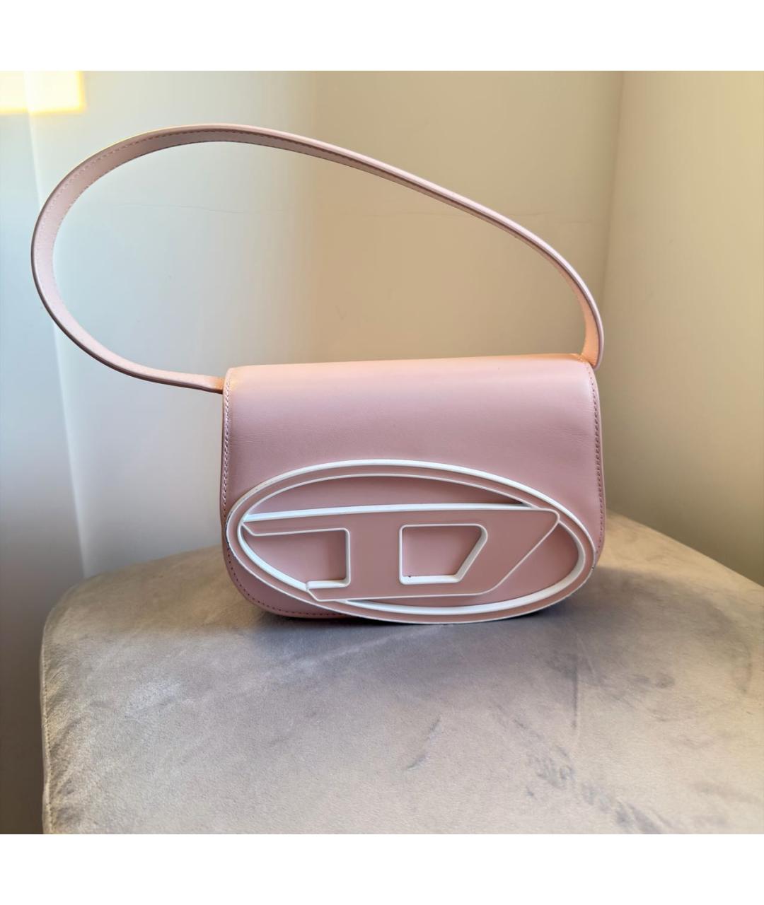 DIESEL Розовая сумка с короткими ручками из искусственной кожи, фото 7