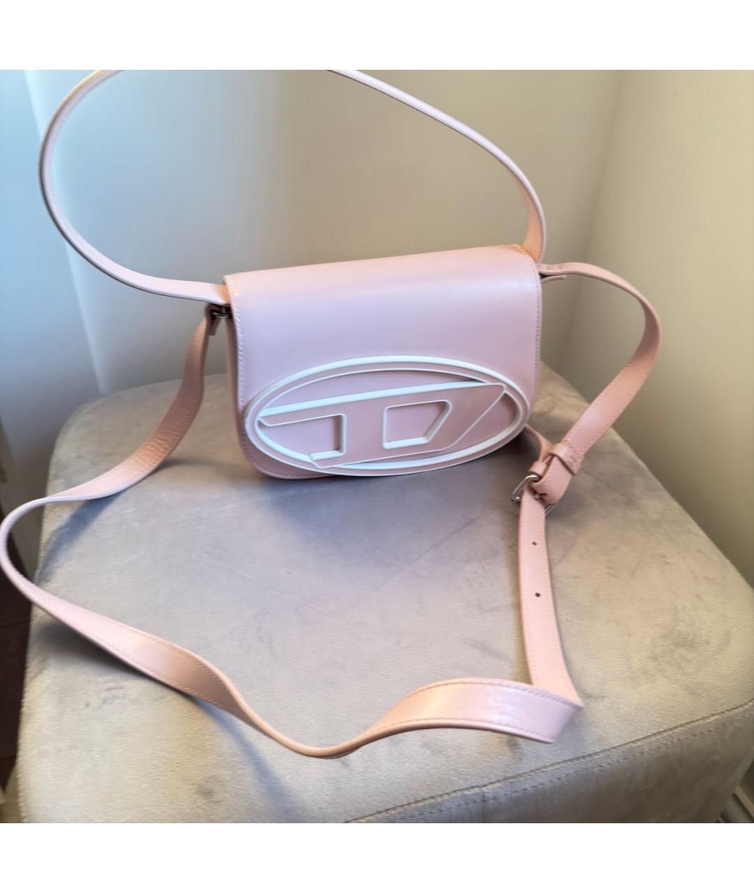 DIESEL Розовая сумка с короткими ручками из искусственной кожи, фото 2
