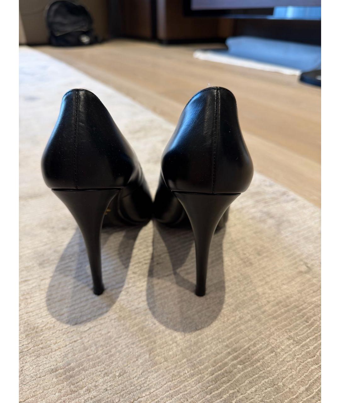 PRADA Черные кожаные туфли, фото 4