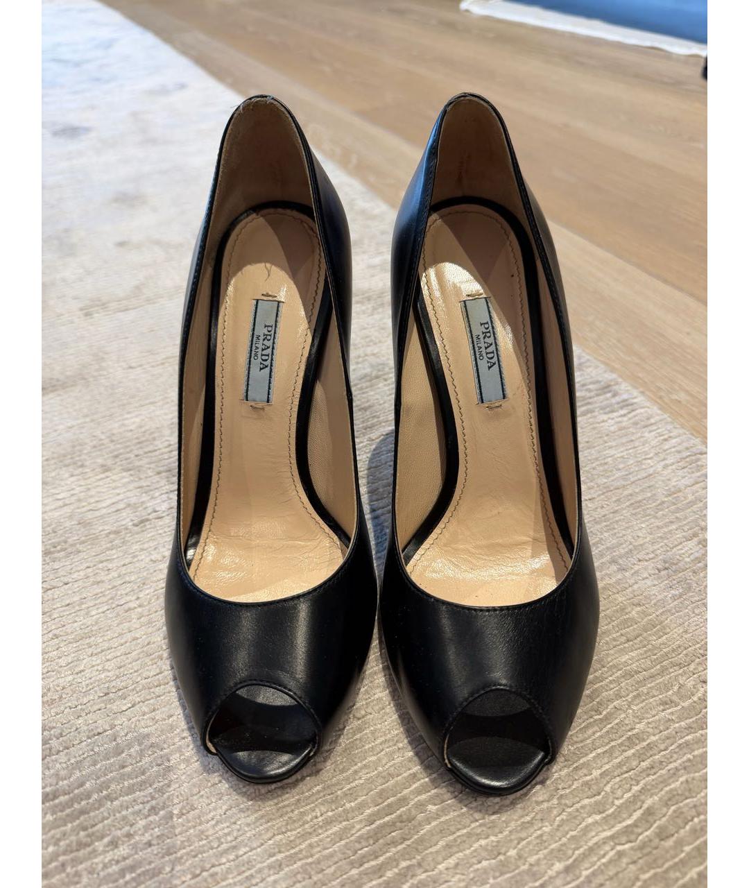 PRADA Черные кожаные туфли, фото 2