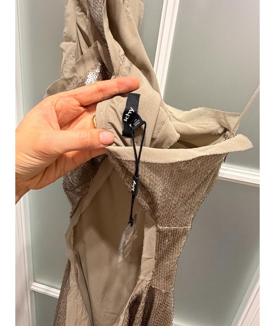 KHY Бежевое полиэстеровое вечернее платье, фото 6