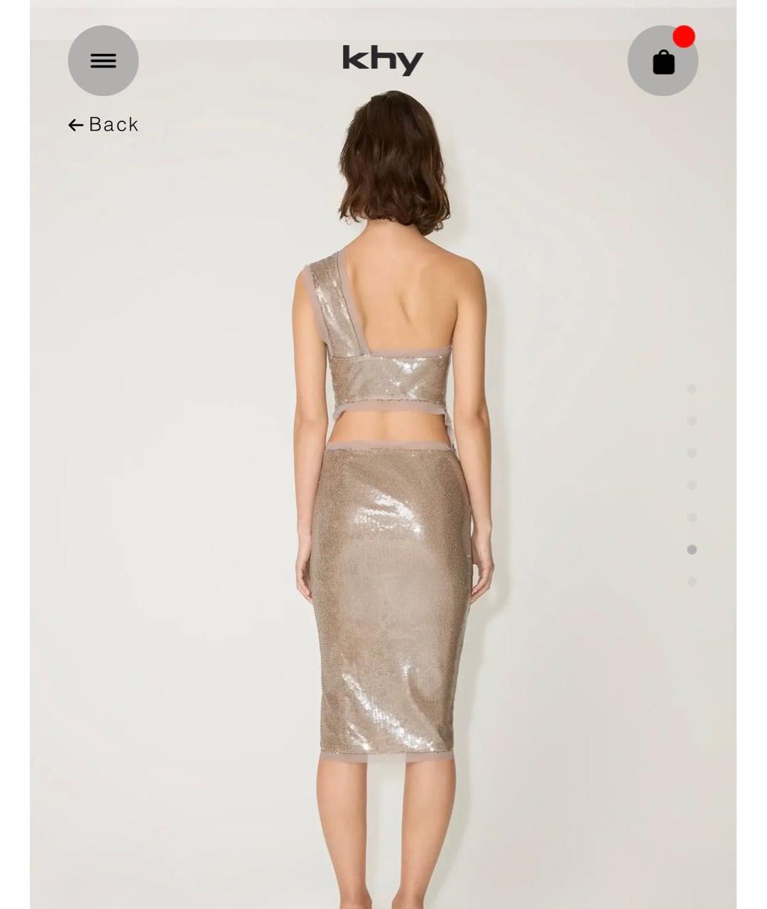 KHY Бежевое полиэстеровое вечернее платье, фото 3