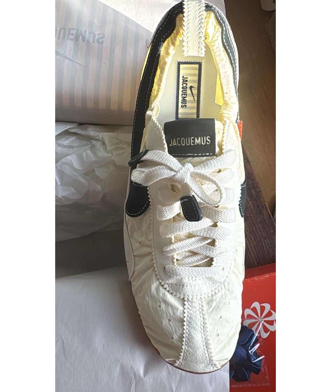 JACQUEMUS Бежевые текстильные низкие кроссовки / кеды, фото 2