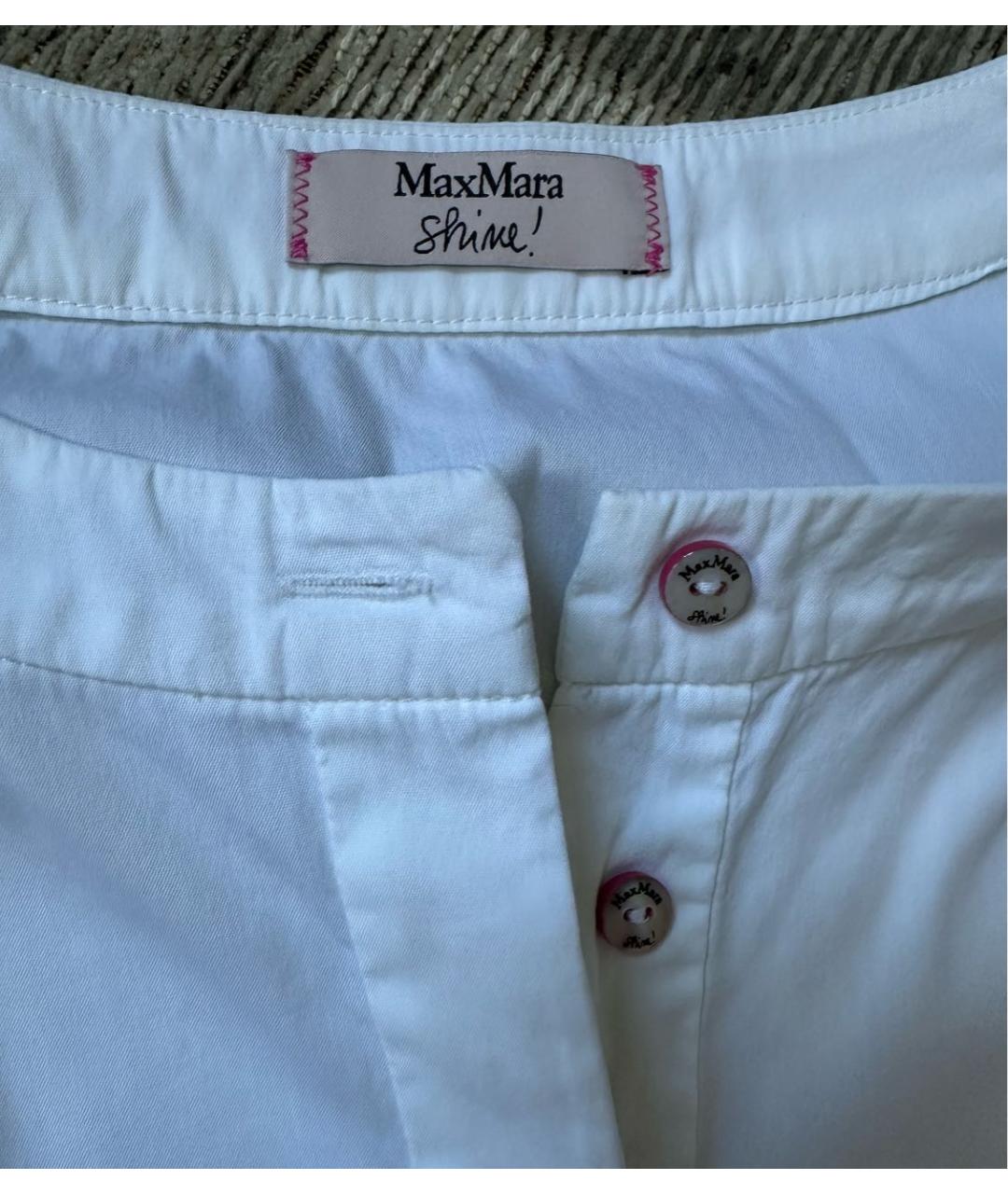 'S MAX MARA Белая хлопко-эластановая блузы, фото 5