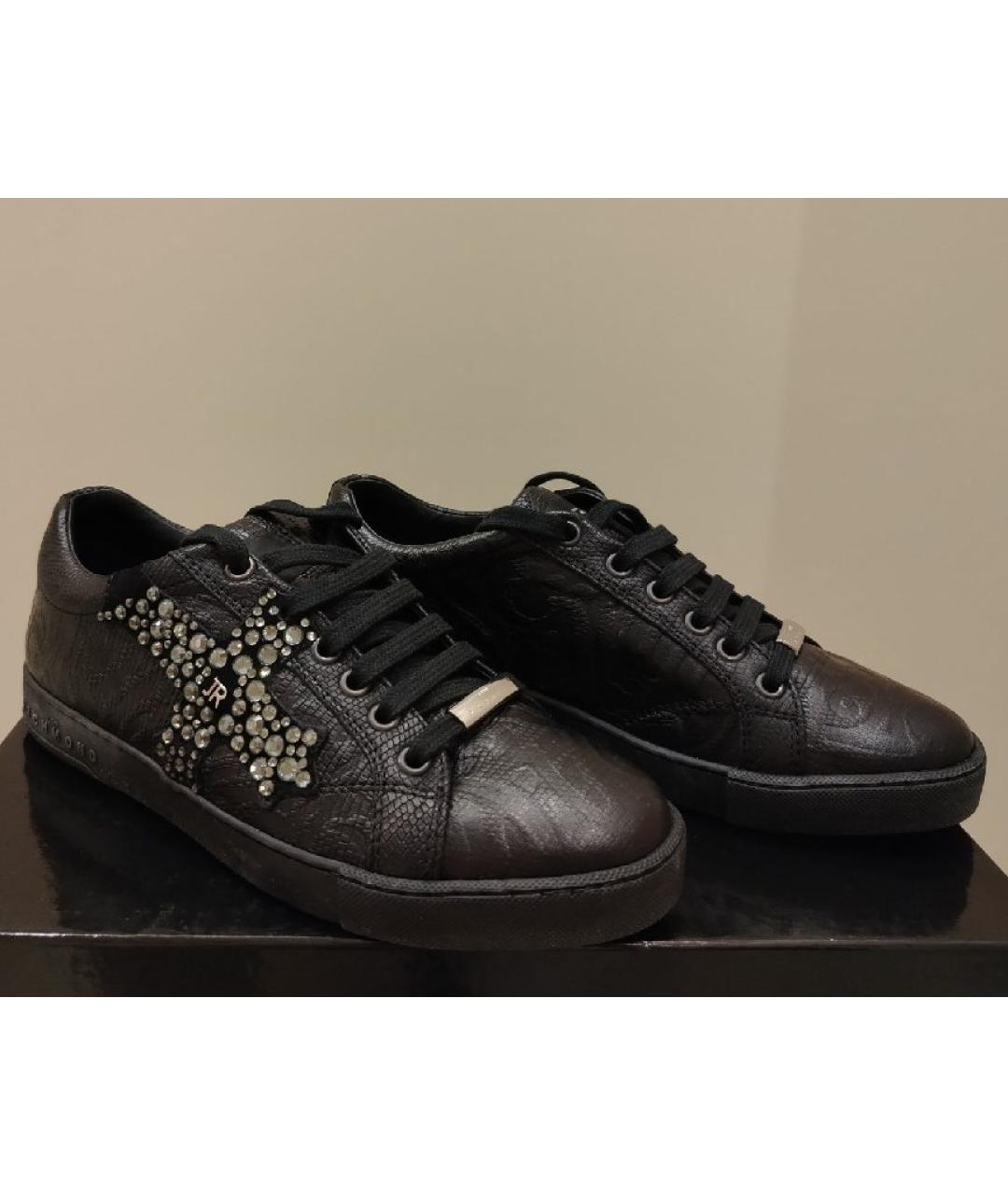 JOHN RICHMOND Черные кожаные кроссовки, фото 6
