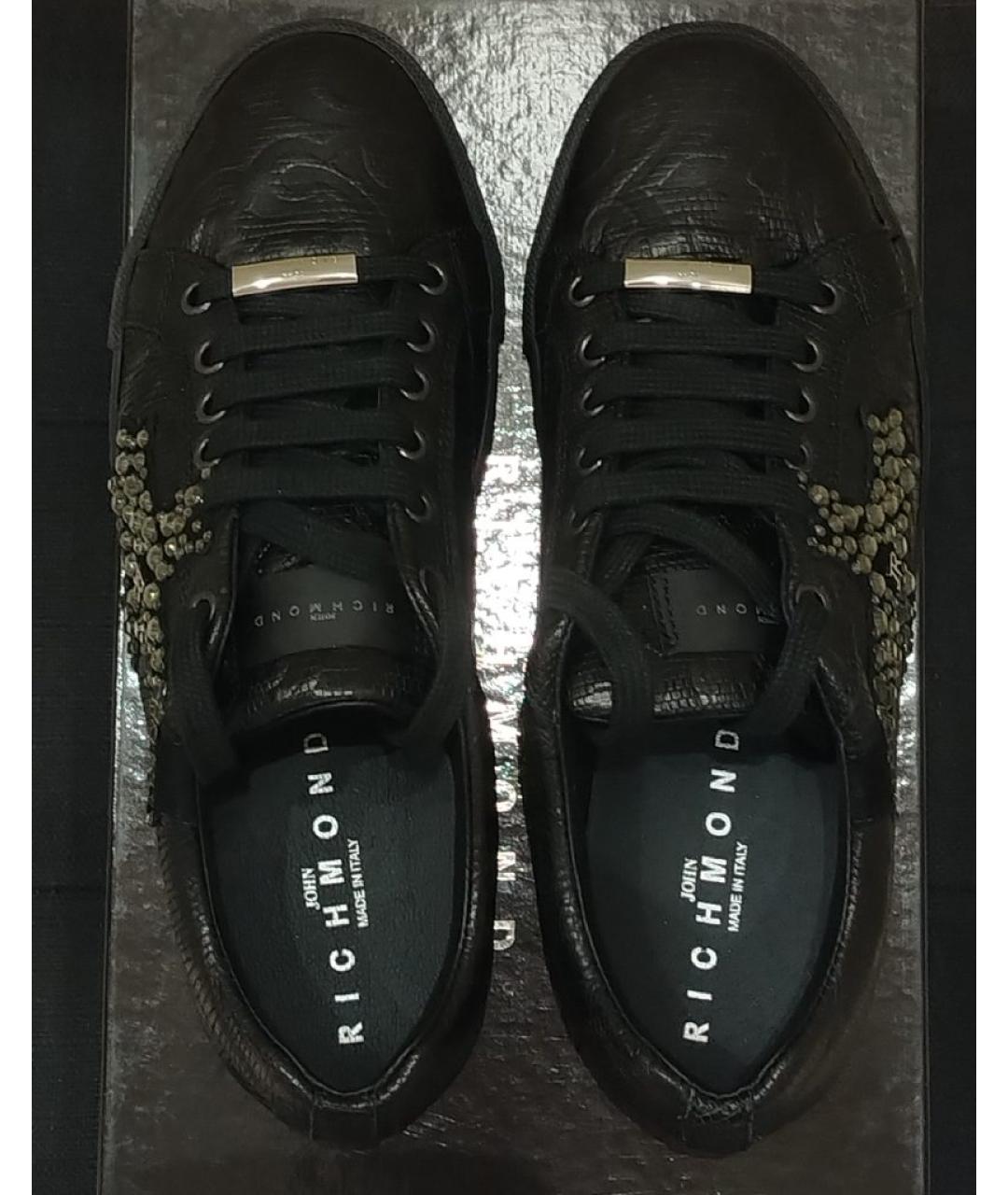 JOHN RICHMOND Черные кожаные кроссовки, фото 3