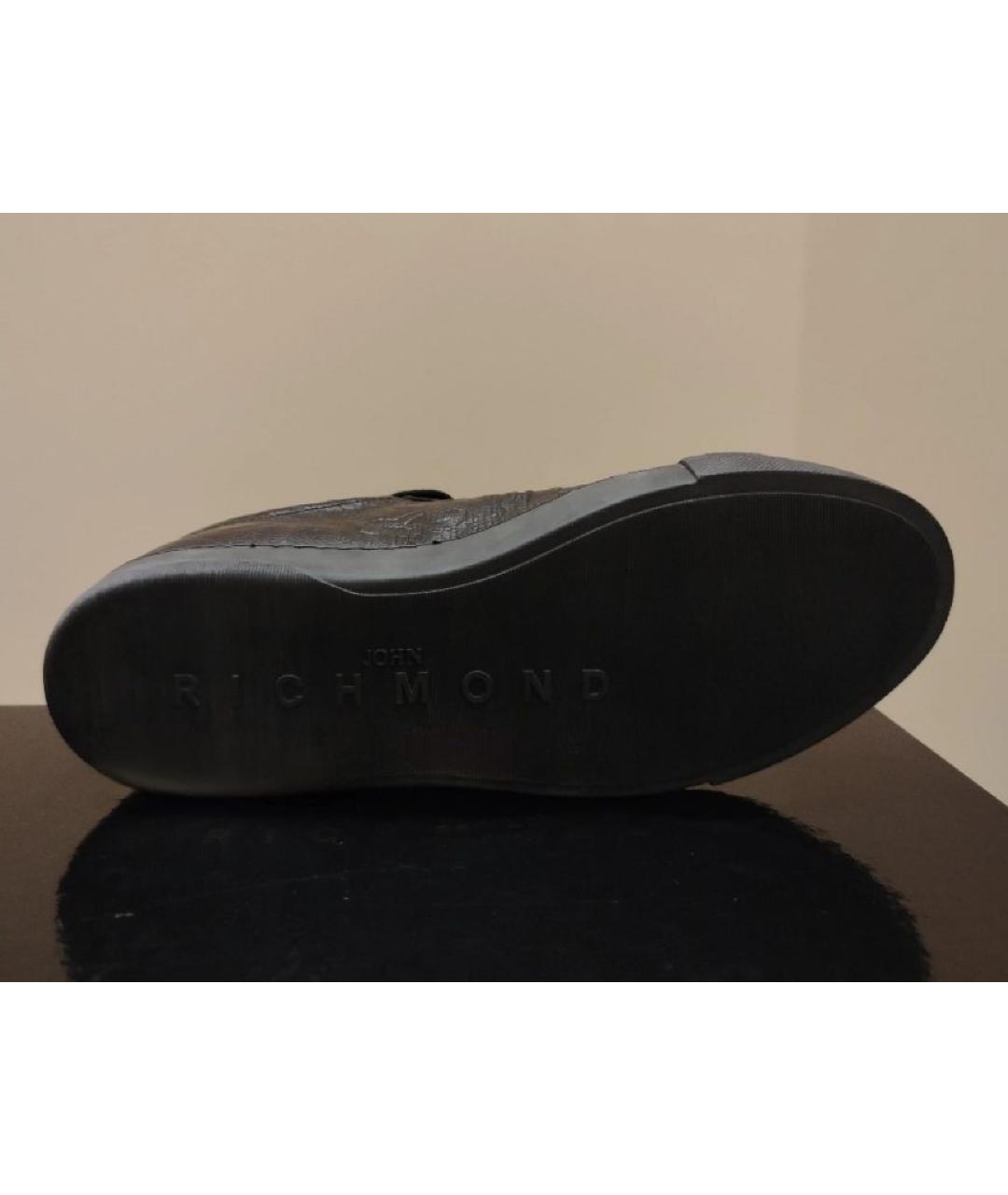 JOHN RICHMOND Черные кожаные кроссовки, фото 5