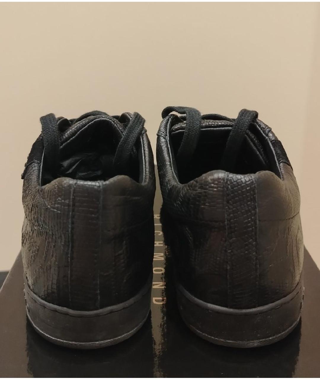 JOHN RICHMOND Черные кожаные кроссовки, фото 4