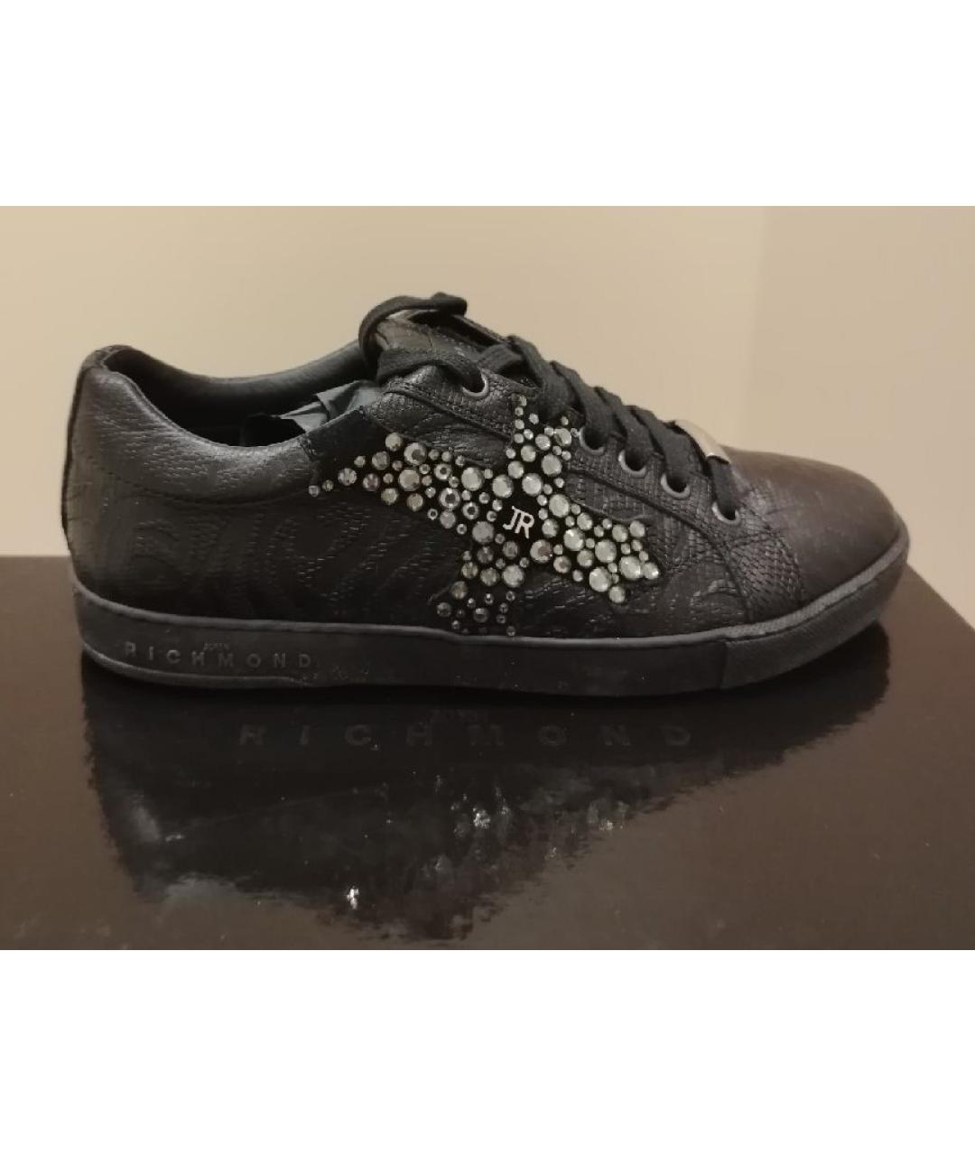 JOHN RICHMOND Черные кожаные кроссовки, фото 7