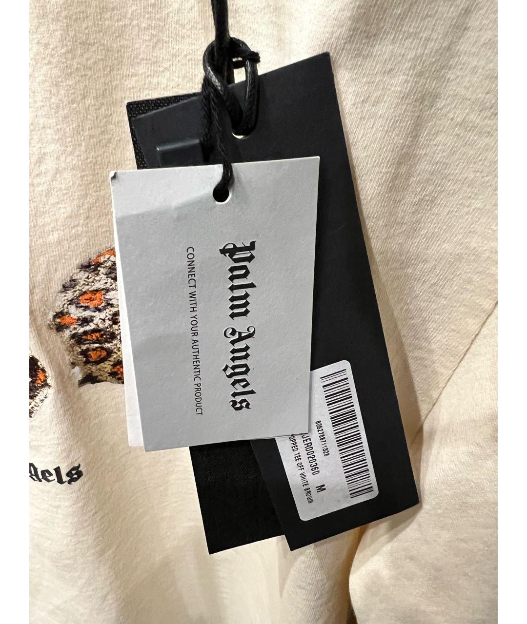 PALM ANGELS Бежевая хлопковая футболка, фото 5