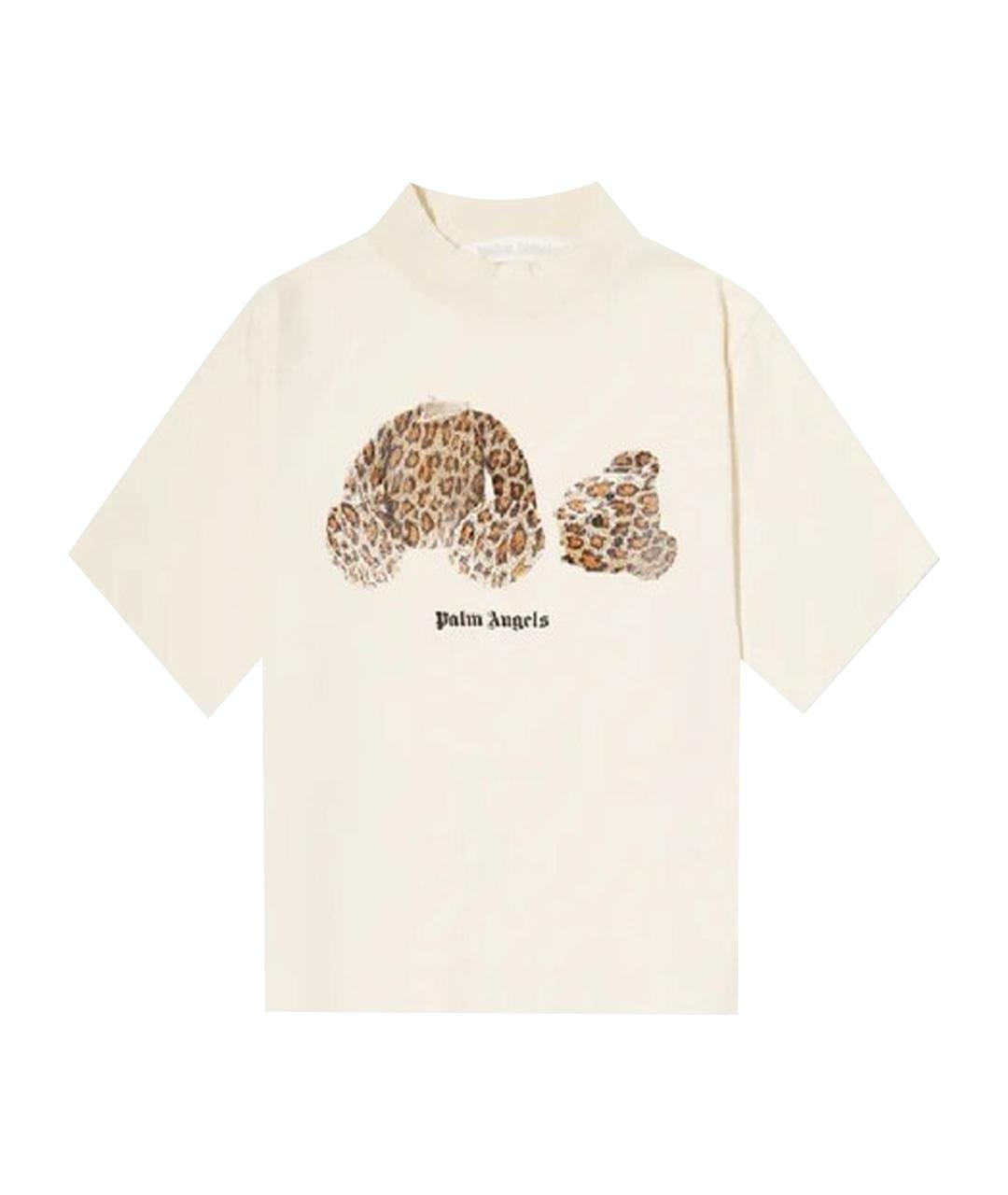PALM ANGELS Бежевая хлопковая футболка, фото 1
