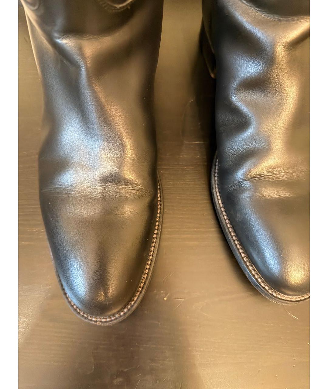 HERMES Черные кожаные сапоги, фото 3