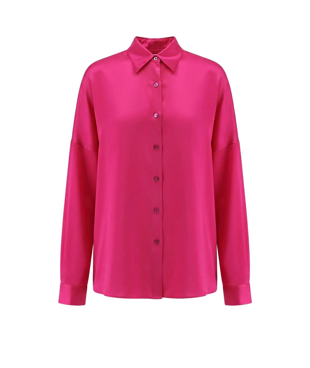 DRIES VAN NOTEN Розовая шелковая рубашка, фото 1