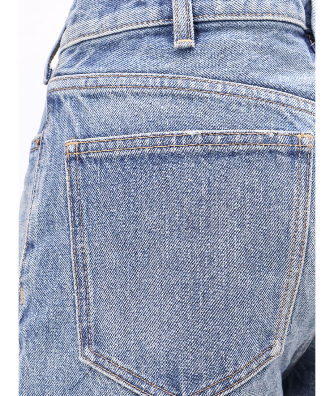 CELINE Голубые хлопковые прямые джинсы, фото 2