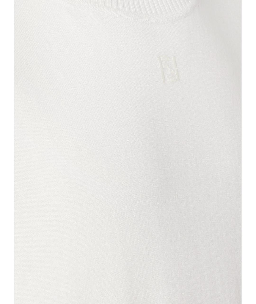 FENDI Белый хлопковый джемпер / свитер, фото 3