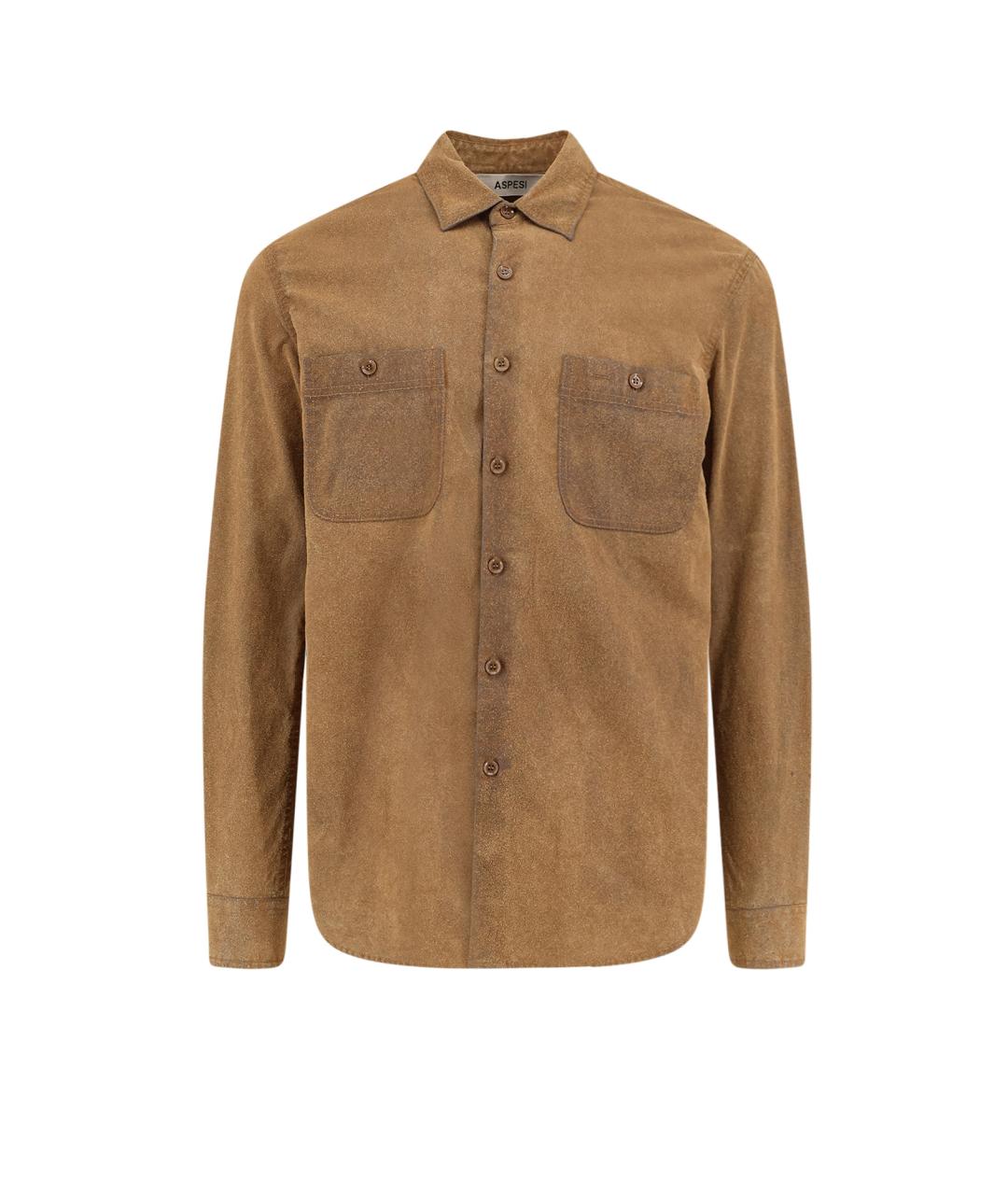 ASPESI Коричневая классическая рубашка, фото 3