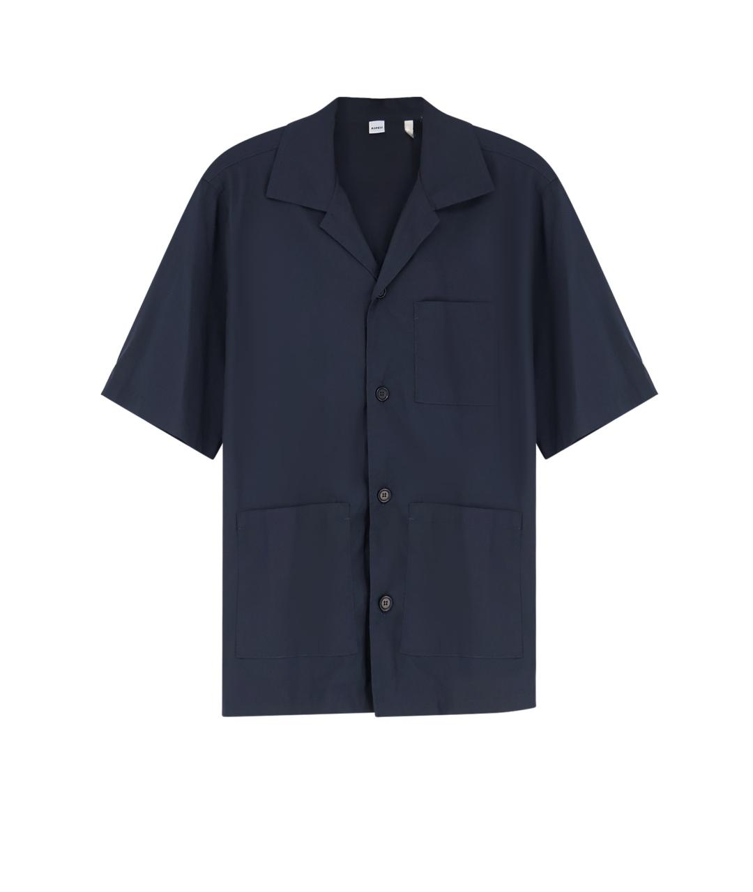 ASPESI Темно-синяя хлопковая кэжуал рубашка, фото 4