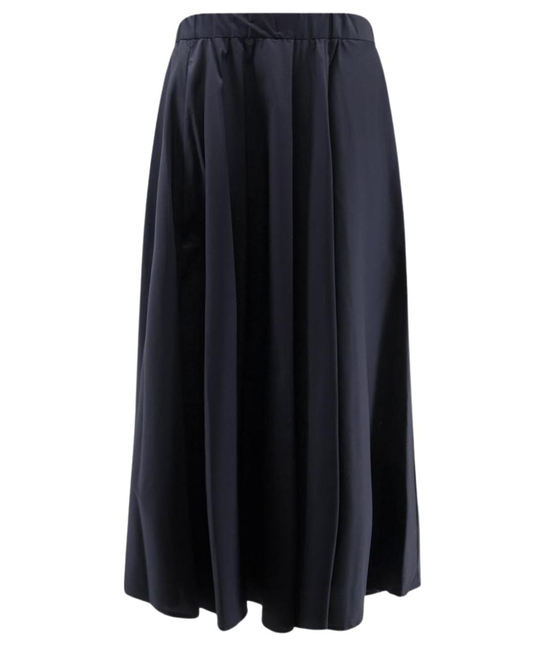 ASPESI Темно-синяя хлопковая юбка миди, фото 1