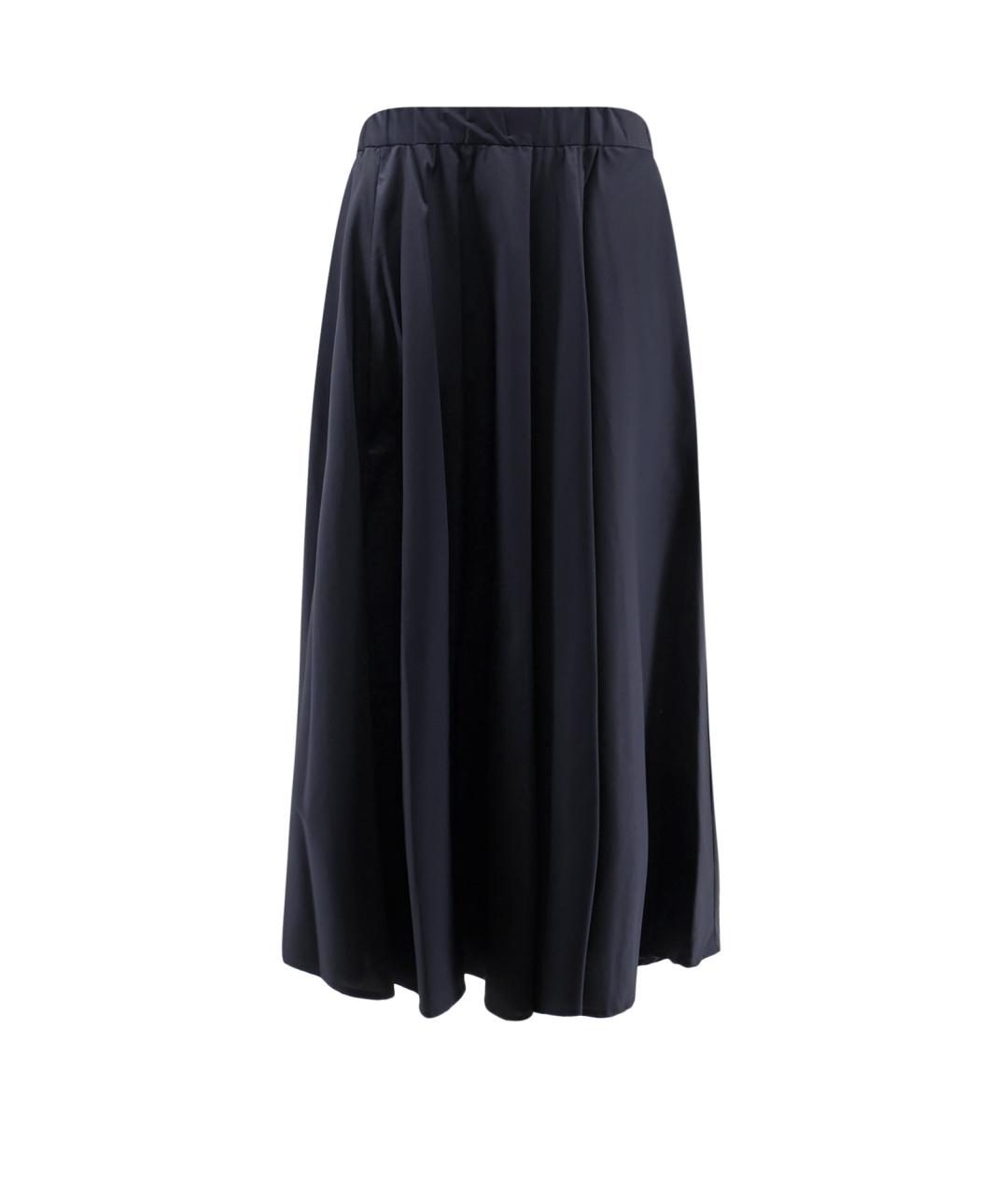 ASPESI Темно-синяя хлопковая юбка миди, фото 4
