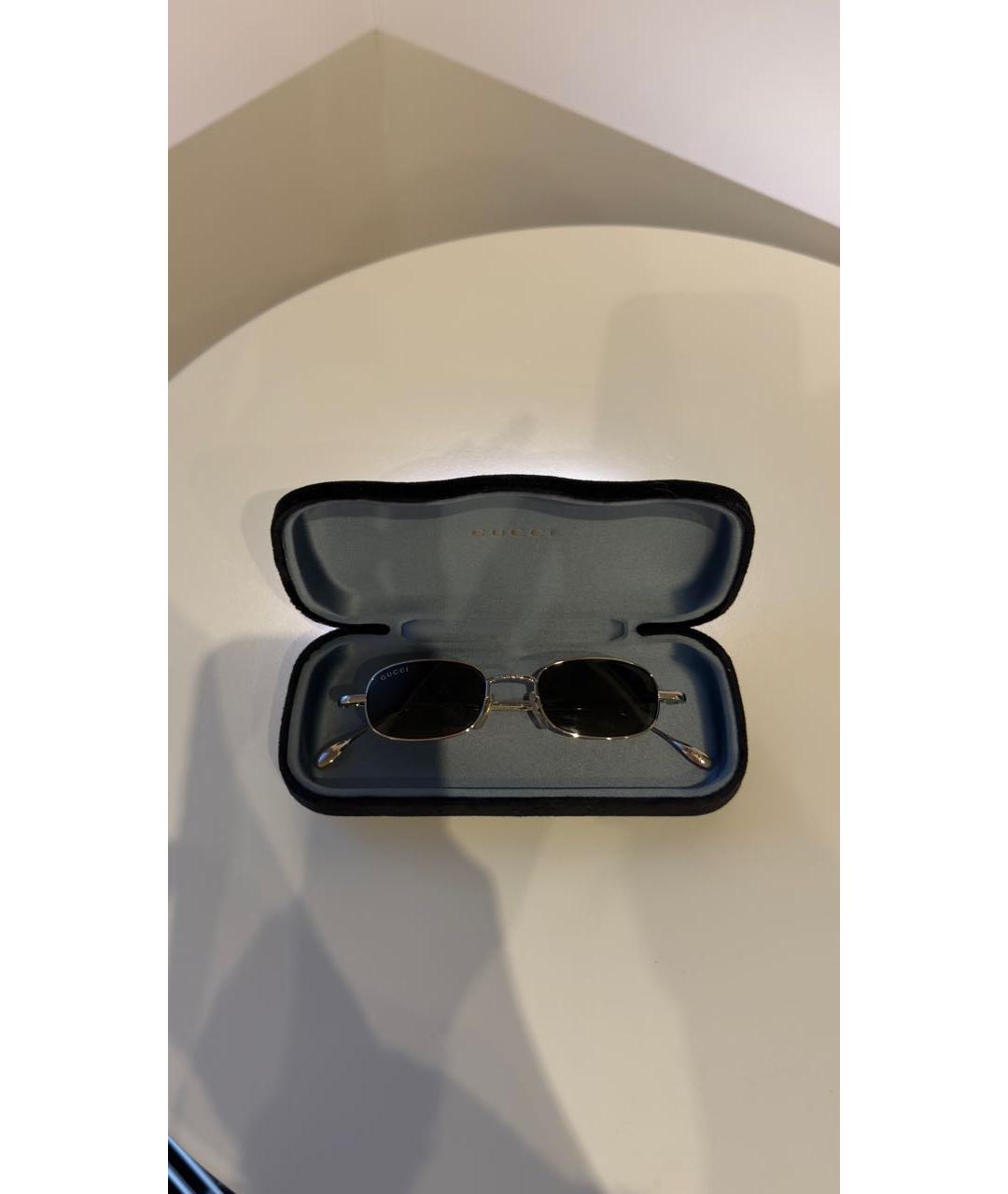 GUCCI Черные металлические солнцезащитные очки, фото 2