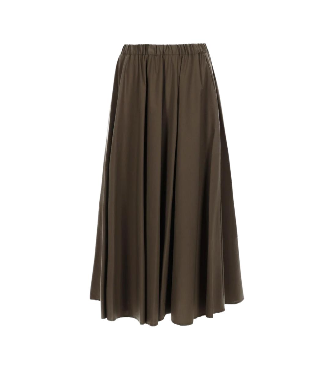 ASPESI Хаки полиэстеровая юбка миди, фото 4