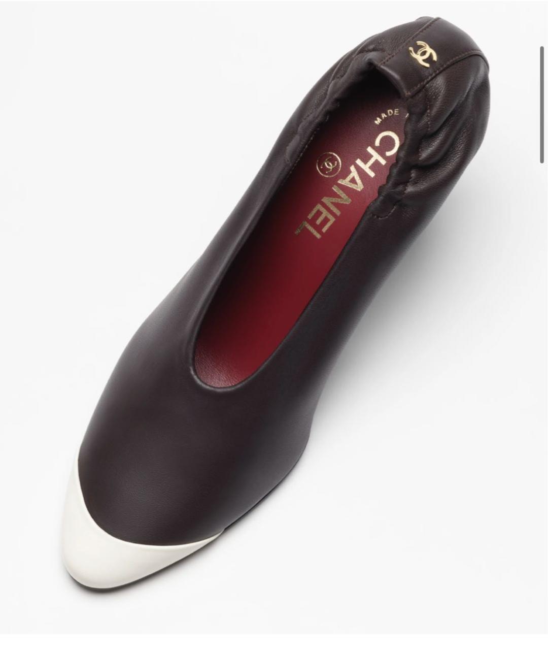 CHANEL Коричневые кожаные туфли, фото 5