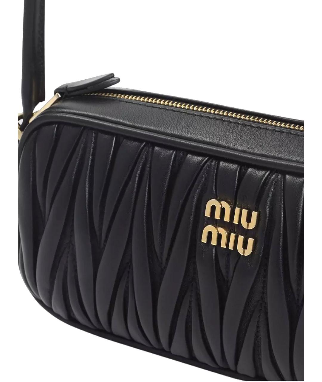 MIU MIU Черная кожаная сумка через плечо, фото 4