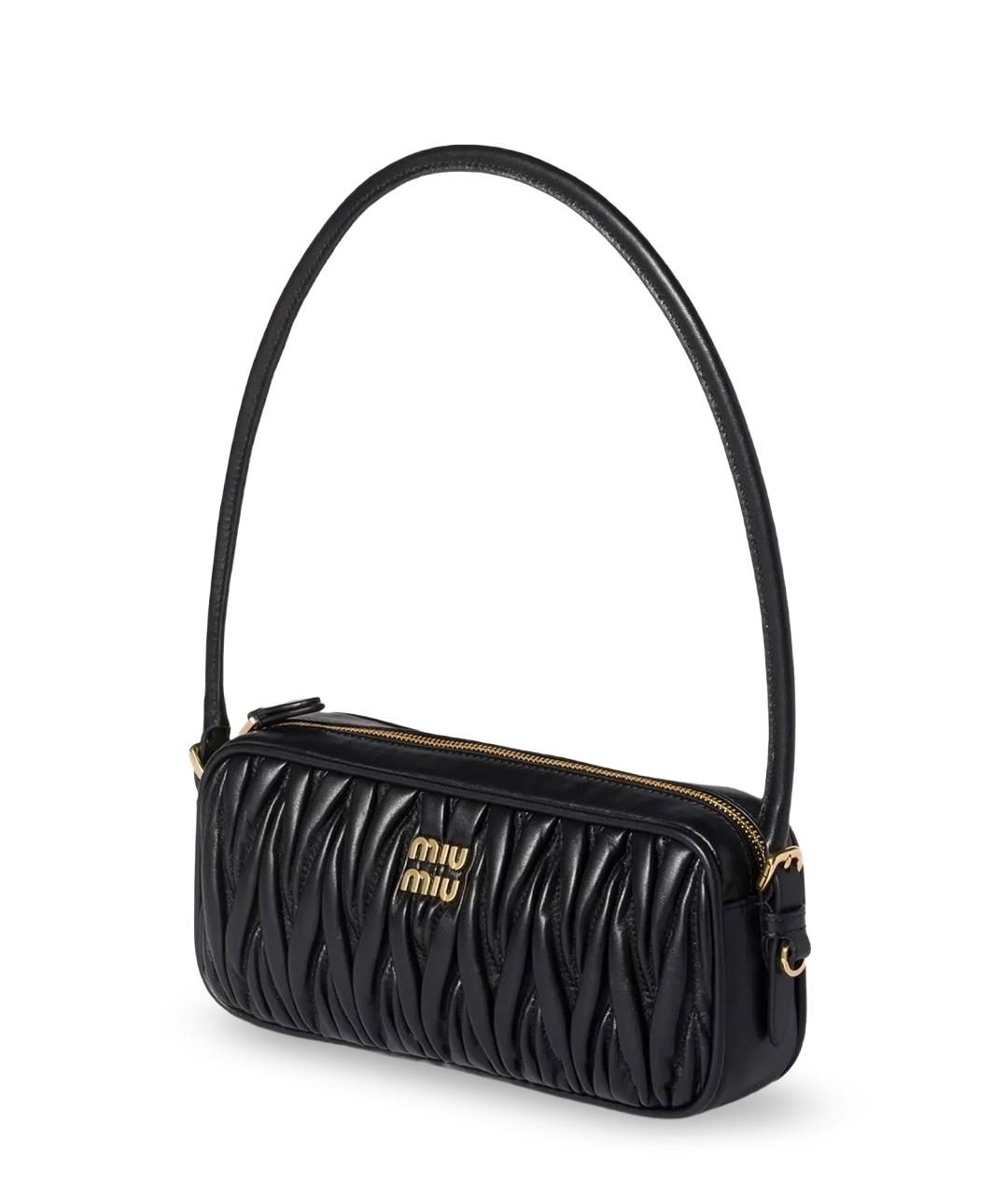 MIU MIU Черная кожаная сумка через плечо, фото 3