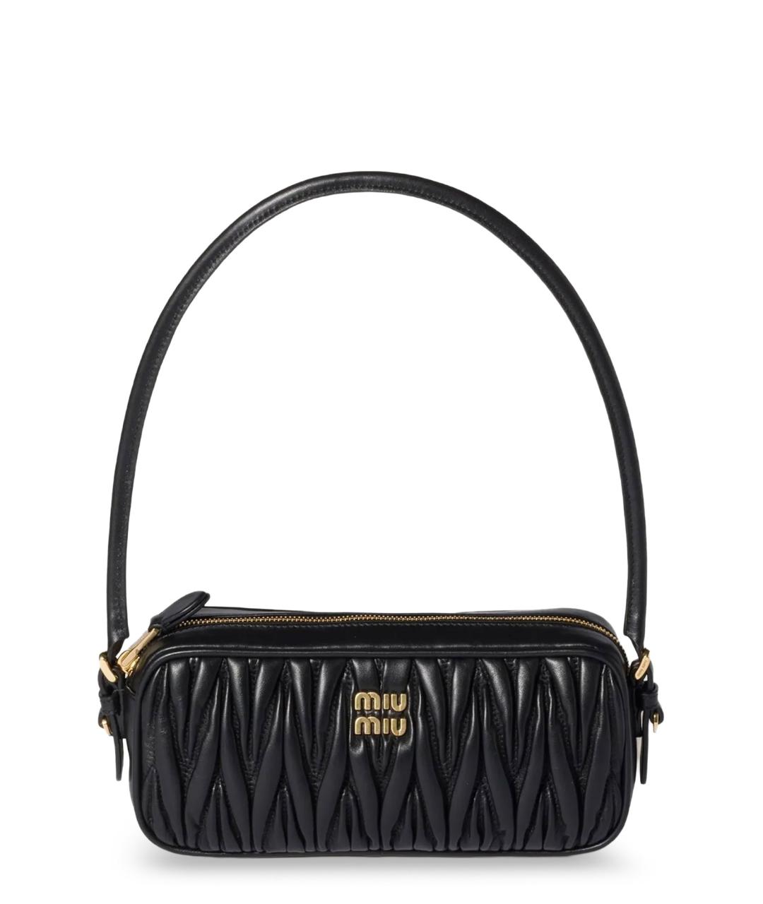 MIU MIU Черная кожаная сумка через плечо, фото 1