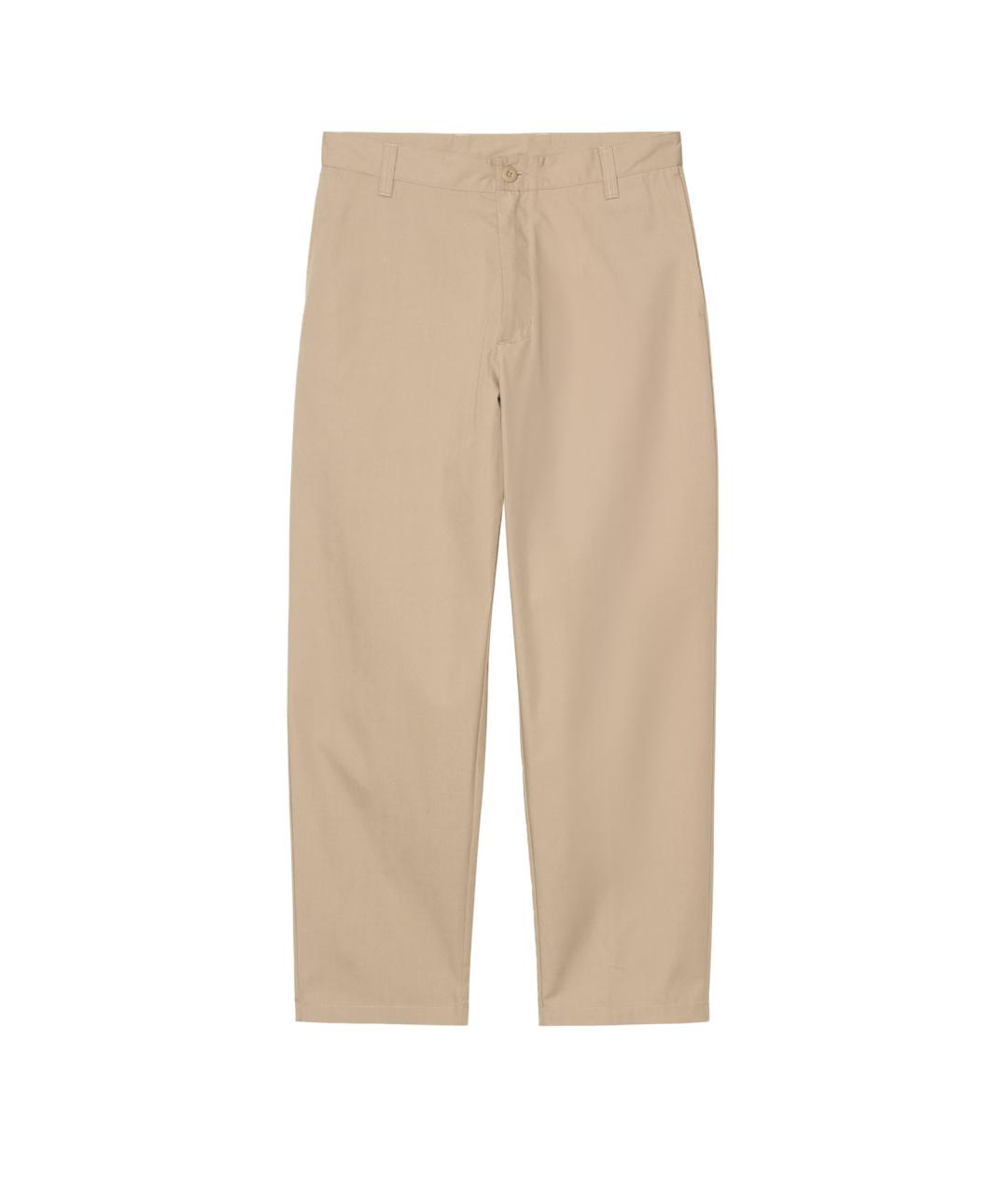 CARHARTT WIP Бежевые хлопковые классические брюки, фото 1