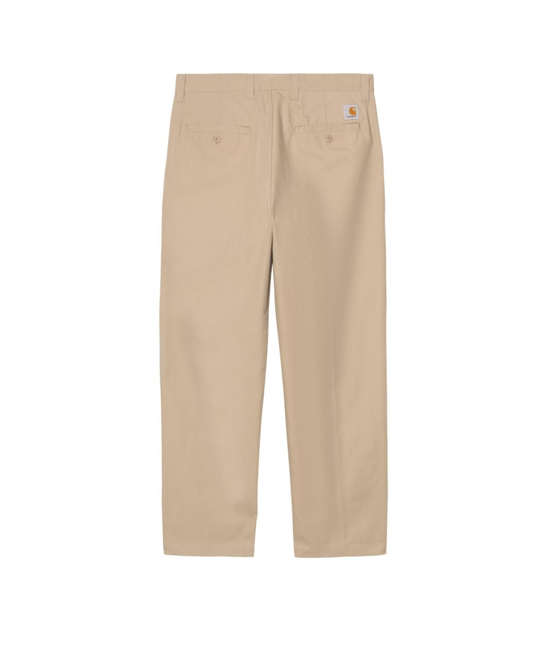 CARHARTT WIP Бежевые хлопковые классические брюки, фото 2