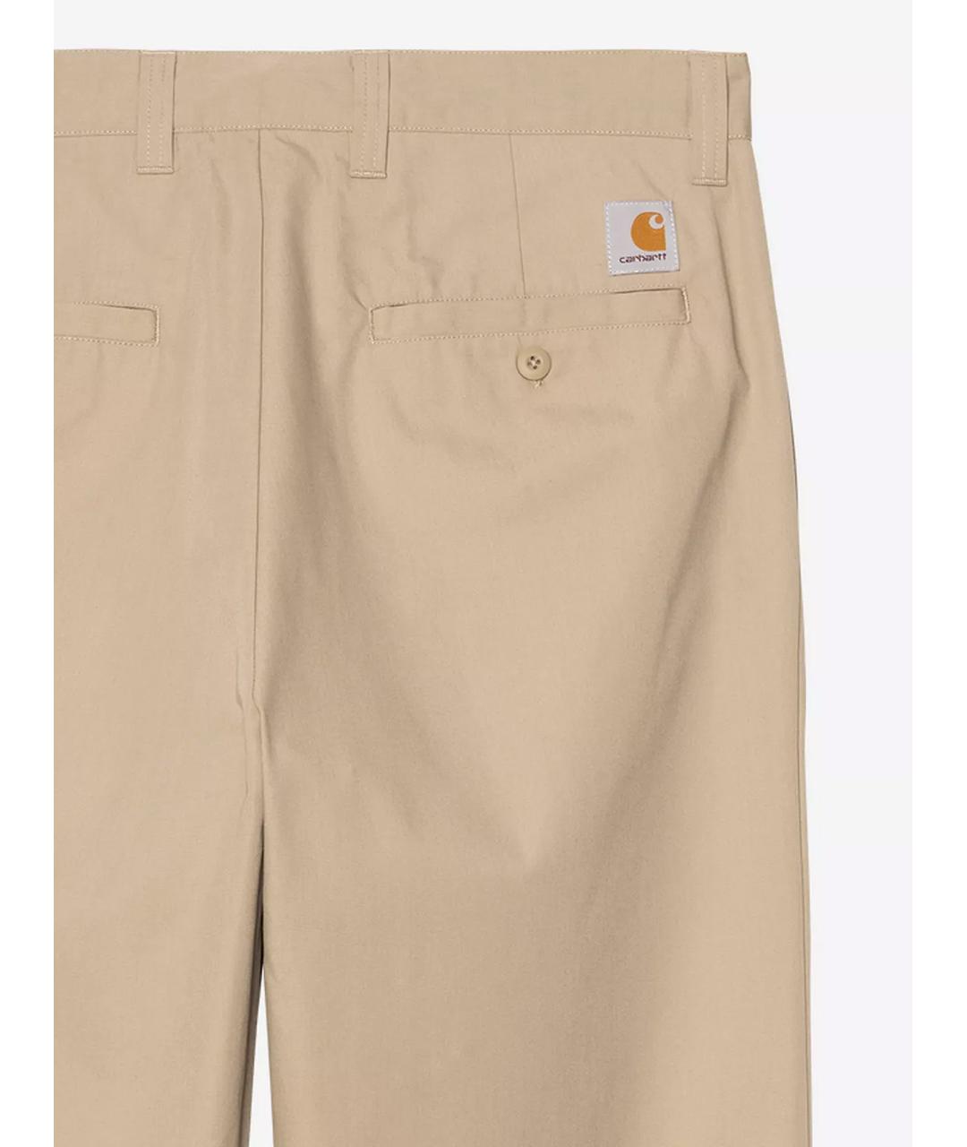 CARHARTT WIP Бежевые хлопковые классические брюки, фото 3