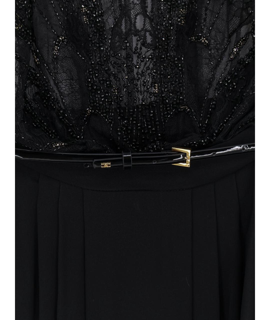 ELISABETTA FRANCHI Черное вискозное вечернее платье, фото 3