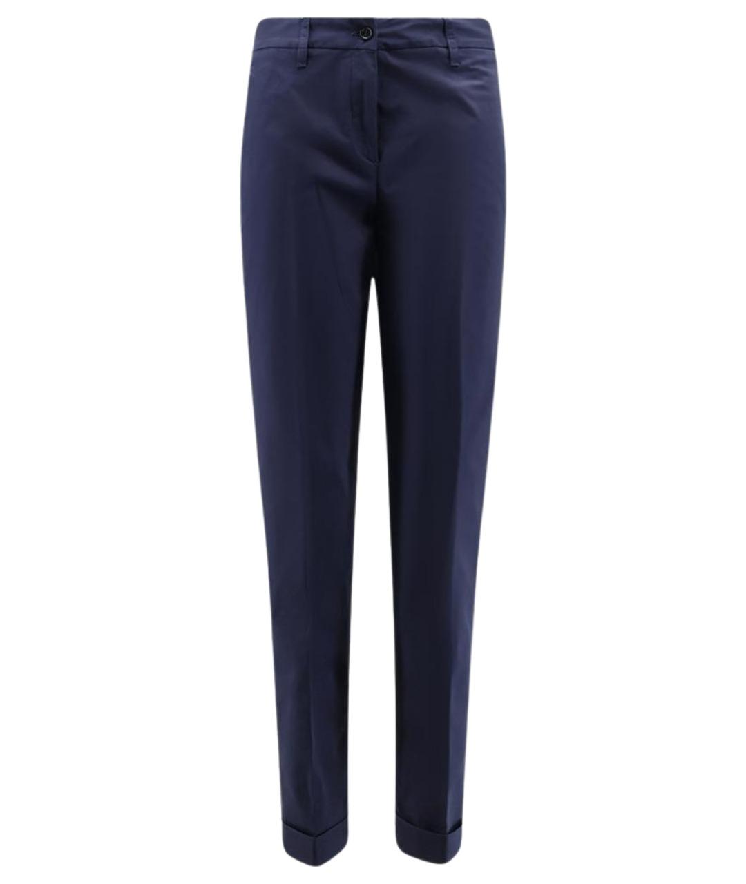 ASPESI Темно-синие хлопко-эластановые брюки узкие, фото 1